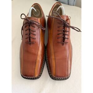 Stacy Adams Mens 10 Leather Two Tone Square Toe Dress Shoes